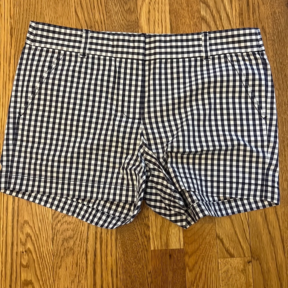 J.Crew Navy and white checked shorts size 6 New with tags